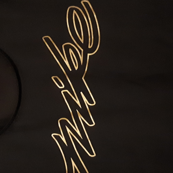 EUC Nike athletic workout short sleeve top/shirt mesh back size small black gold - Picture 3 of 5